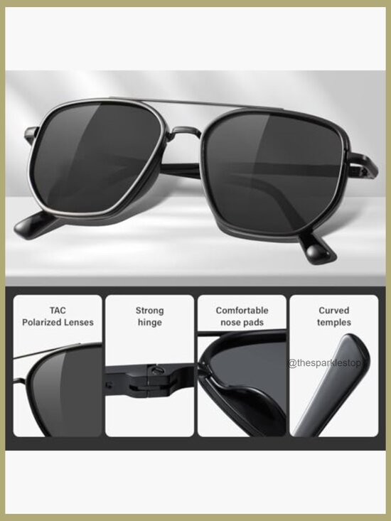 Polarized Aviator Sunglasses with Metal Frame UV Protection